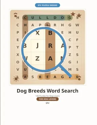 Cover of Dog Breeds Word Search Puzzle Book for Adults